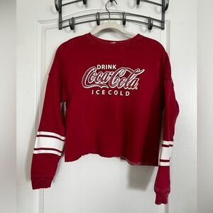 Coca-Cola Cropped‎ Sweatshirt Women’s Large red white